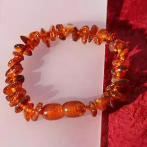Bracelet Bébé Ambre brut cognac vis
